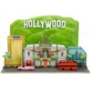 "Hollywood 100" Walk of Fame Diorama with Pink Convertible and Double-Decker Bus "Nano Scene" Series model by Jada - 2 of 4