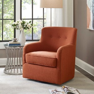 CAVINAS Polyester Swivel Accent Chair with Button Tufted Back and Round Arms,Upholstered Swivel Living Room Chairs,Reading Chairs for Living Room - 1 of 4
