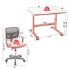 Costway Height Adjustable Kids Desk & Chair Set Study Desk Chair w/Sit-brake Caster Pink - 2 of 4