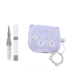 HTUTWOO Silicone Case Compatible with Galaxy Buds 3/3 Pro Headphones,Retro Game Console Design, Shockproof Cover - Cat Ear Style - 1 of 4