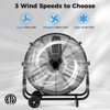 Tangkula 24 Inch Industrial Drum Fan w/ 360 Degree Adjustable Tilt & 2 Wheels for Warehouse - 4 of 4