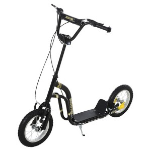 VisioGear Youth Scooter, 12-Inch Front Wheel, Ride On Toy for Age 5+, Black, 47.3"*22.8"*33.5" - 1 of 4