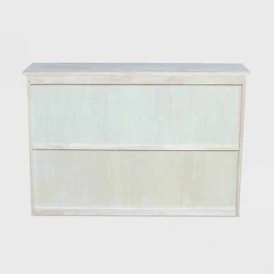 Unfinished Solid Wood Office Hutch with Butcher Block Surface