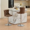 Swivel Velvet Barstools, Modern Upholstered Chrome base Bar Stools with Backs Comfortable Tufted for Home Pub and Kitchen Island-Set of 2 - 2 of 4