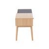 GlasFlength Ottomans and Benches Telephone Contemporary Bench in Natural Wood and Gray Fabric with Pull Out Drawer for Living Room, Gray, 45"*18"*9" - 4 of 4
