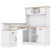 Bellemave L-Shaped Gaming Desk with outlet, Drawers, Bookshelf,  L-Shaped Study Table Writing Desk for Corner, White - 4 of 4