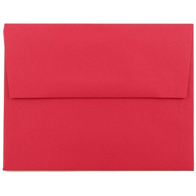 JAM Paper A2 Colored Invitation Envelopes 4.375 x 5.75 Red Recycled 15845