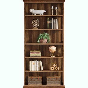 Tribesigns 6-Tier Wood Bookshelf, 75-Inch Tall Bookcase, Large Freestanding Display Shelves, Book Shelf - 1 of 4