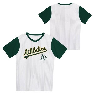 MLB Oakland Athletics Boys' Pinstripe Pullover Jersey - 1 of 3