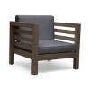 Maggift Patio Accent Chairs with Fixed Armrests, Upholstered, Ergonomic Design for Lawns, Gardens and Porches, Gray, 30.25" * 30.25" * 26.5" - 4 of 4