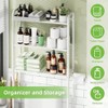Over Toilet Storage Rack Metal 3 Tier Bathroom Organizer Shelf with Paper Holder and 3 Hooks White - 4 of 4