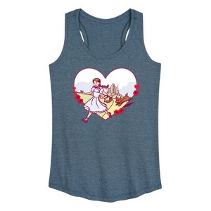 Women's - Wizard of Oz - Dorthy And Toto Heart Graphic Racerback Tank - 1 of 4