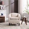 CAVINAS Modern Barrel Chair, Living Room Accent Chair, Decorative Armchair with Thick Cushions and Pillows, Comfy Single Sofa Chair with Wooden Legs - 3 of 4