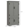 Okak Floor Sideboard Cabinet 48.5" Kitchen Pantry Farmhousewith 2 Adjustable Shelves and 4 Beadboard Doors - 4 of 4