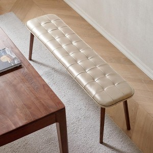 Racxily 100% Natural Beech Wood Make-up Stool & Bed Bench - Sturdy Frame, Soft Edges, Simple for Dining Room, Living Room - 1 of 4