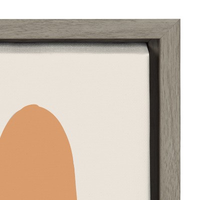 Gray and Beige Abstract Surfboard Canvas Print, 23x33