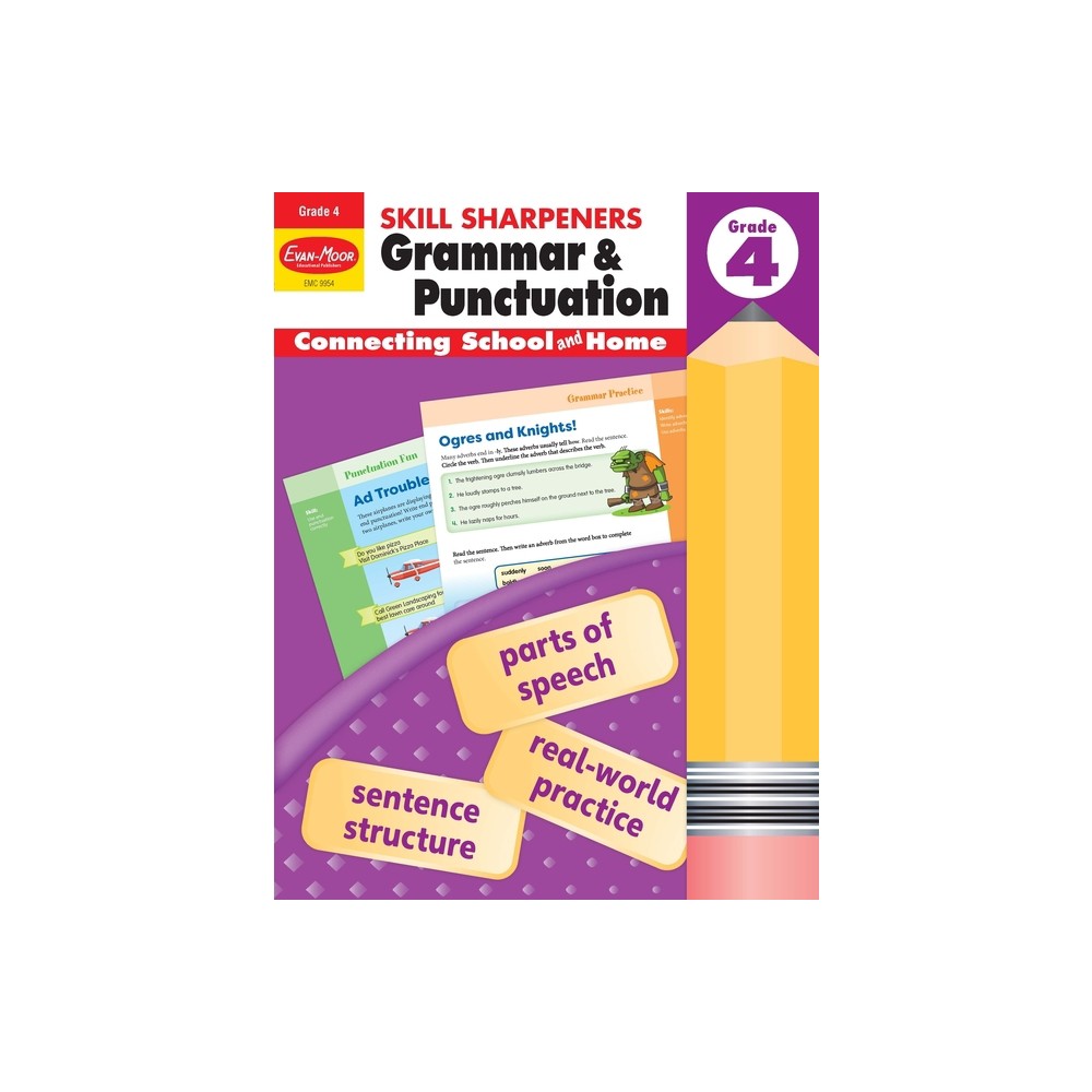 Skill Sharpeners: Grammar & Punctuation, Grade 4 Workbook - (Skill Sharpeners Grammar and Punctuation) by Evan-Moor Educational Publishers