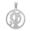 Black Bow Jewelry Rhodium Plated Sterling Silver Fancy Script Initial A-Z Pendant, 20mm - 3 of 4