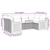 vidaXL 6 Piece Patio Sofa Set with Cushions Black Poly Rattan - Black and Cream - 3 of 4