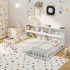 Safstar Full Size Montessori Floor Bed w/ Bookcase Storage Shelves & Safety Fence Rails - 3 of 4