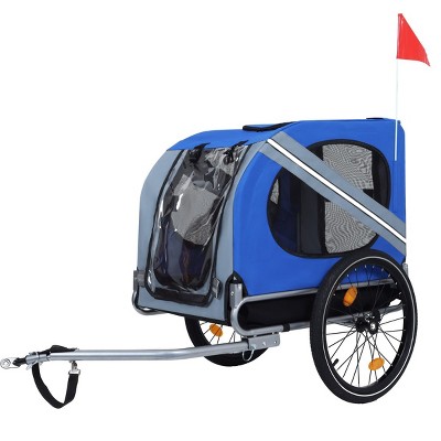 LAOTIES Large Folding Dog Bike Trailer,120LB Pet Carrier with Steel Frame,All Terrain Wheels,for Outdoor Use