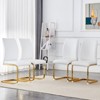 FONTOI 4PCS Arch Dining Chairs with High Resilience, Dining Chair with Arched Metal Legs for Living Room, White&Gold, 21.6"*39"*17.3" - 2 of 4