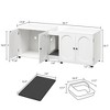 55" Double Cat Litter Box Enclosure for 2 Cats, Modern Self Cleaning Extra Large Hidden Cat Litter Box Furniture - 3 of 4
