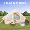 Ridstar 118.11 in. W Four Seasons Oxford Cloth Cabin Inflatable Camping Tent with Manual Pump, Mesh & Chimney Window-Beige - 3 of 4