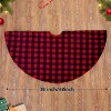 Joyfy 36"/48'' Christmas Tree Skirt, Red and Black Buffalo Checked Tree Skirts Mat, Christmas Decorations Intdoor, Xmas New Years Eve Party Decor - 2 of 4