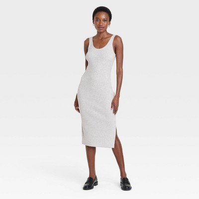Image of Women's Midi Sweater Dress - A New Day™ Light Gray XS