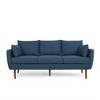 Upholstered Sofas, Small 3 Seater Couch, Mid-Century Modern Living Room Sofa, Easy Assembly, Comfy Sofa Couch For Living Room, Navy Blue - 2 of 4