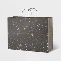 Foil Star Dotted Medium Gift Bag Gray - Spritz™