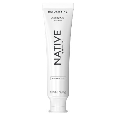 Native Premium Detoxifying Charcoal with Mint Fluoride Free Toothpaste - 4.1oz