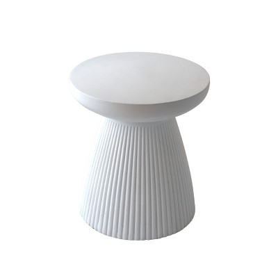 Modern Dining Table with Printed Grain Top, Round Patio Table for Garden, Heavy Duty Patio Sturdy Faux Terrazzo Accent Table for Indoor Outdoor