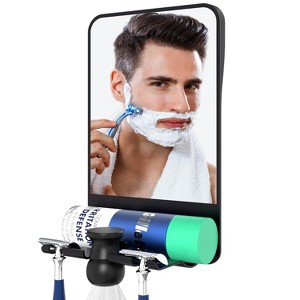 Shower Mirror for Shaving with Razor Holder, Large Anti-Fog Shave Mirror with No-Drilling Mount - 1 of 4