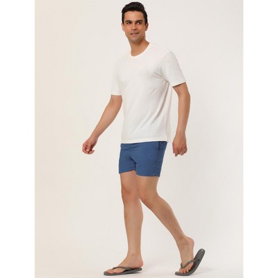 Lars Amadeus Men's Solid Color Summer Beach Pool Swimming Solid Swim Trunks 2 Packs Dark Blue/Gray 32 — фото 4