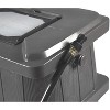FCMP Outdoor WG4000 45 Gallon Wood Grain Outdoor Home Rain Water Catcher Barrel Flat Back Container with Spigots and Mesh Screen, Gray (2 Pack) - 4 of 4