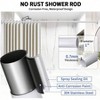 Shower Curtain Rod 36 - 84 Inches Non Rust Adjustable White Stainless Steel Spring Tension No Drilling - 4 of 4