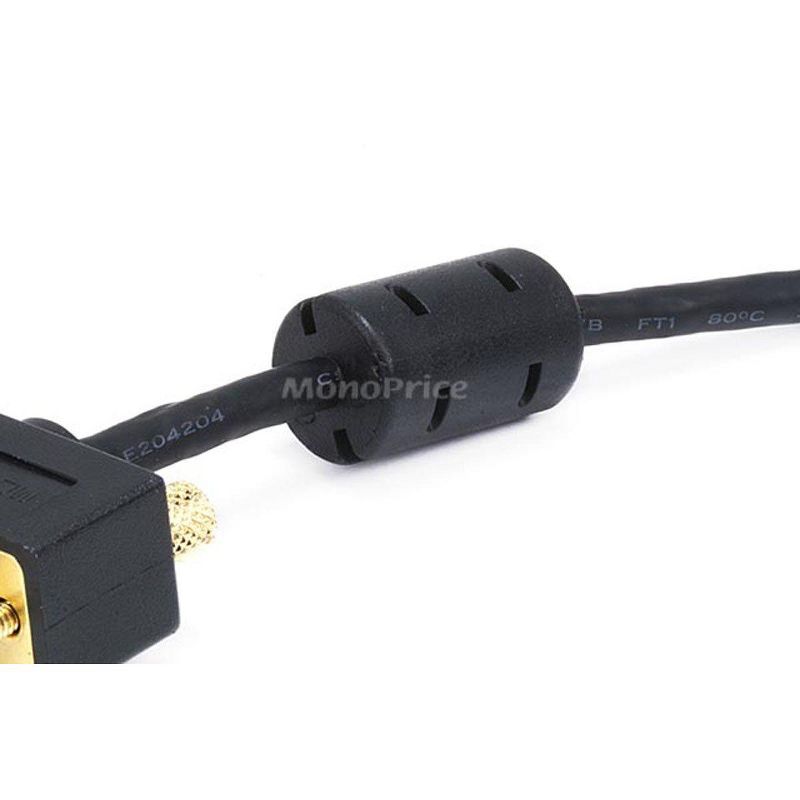 Monoprice Ultra Slim SVGA Super VGA Male to Male Monitor Cable - 50 Feet With Ferrites | 30/32AWG, Gold Plated Connector, 3 of 4
