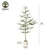DR.Planzen 84" Artificial Olive Tree - 7FT UV Resistant Fake Plant with Black Fruits in 10.5" White Pot for Indoor/Outdoor Floor & House Decor - 3 of 4