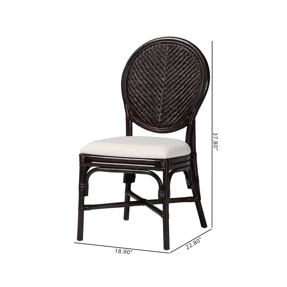 bali & pari,Elmer Natural Rattan Dining Chair - Handwoven Wicker Accent Chair - thumbnail 5