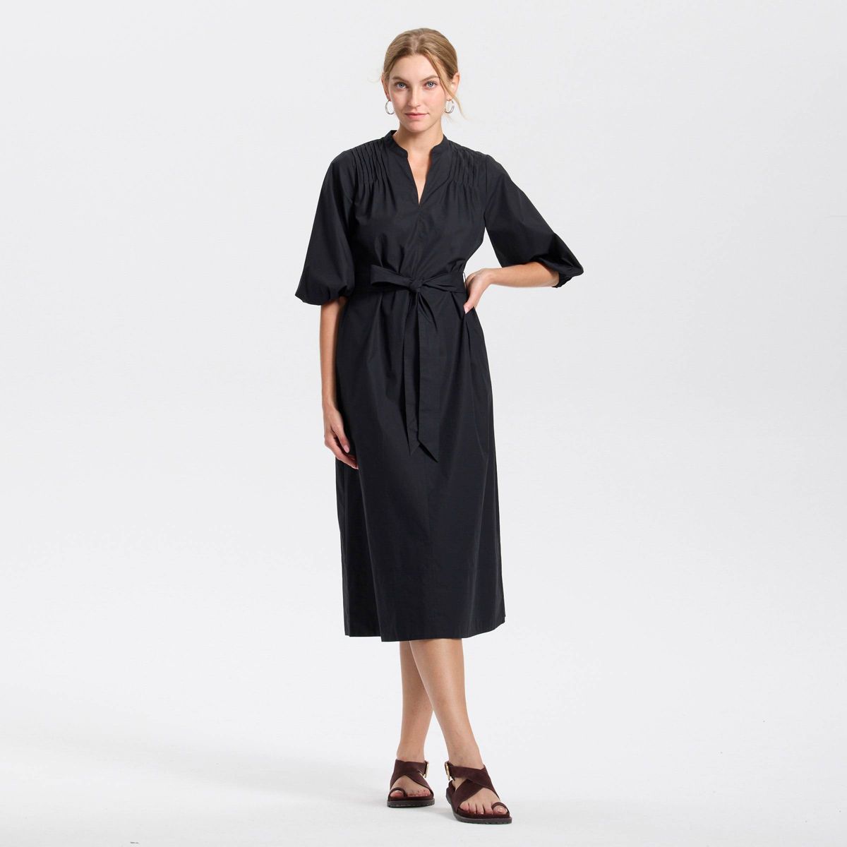 Women's Puff Elbow Sleeve Midi Shirtdress - Universal Thread™
