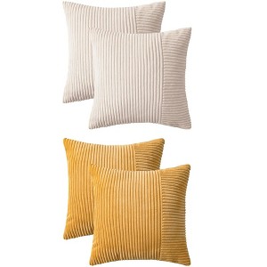 REGALWOVEN 4 Pcs Modern Strip Decorative Throw Pillow Covers for Couch Bed Living Room - 1 of 4