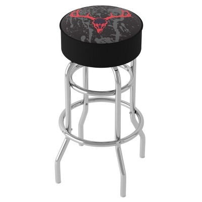 Black Metal Swivel Bar Stool with Foam Padding