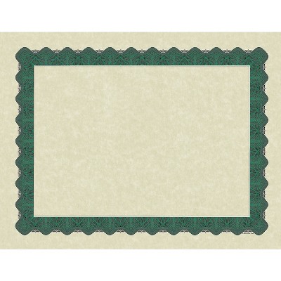 Great Papers Metallic 8.5 x 11 Certificates Beige/Green 934200