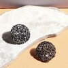 SOHI Women's Onyx Black Embellished Cluster Circular Stud Earrings - 2 of 4