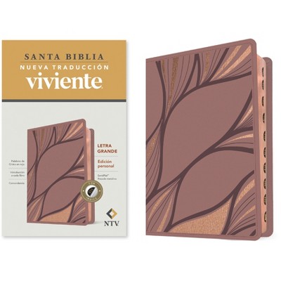 Santa Biblia Ntv, Edición Personal, Letra Grande (Sentipiel, Rosado Metálico, Índice) - Large Print (Leather Bound)