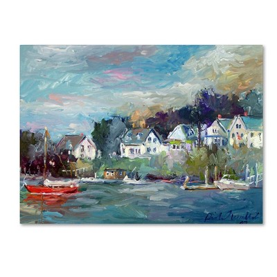 Multicolor Coastal Landscape Print on Canvas for Kids' Rooms