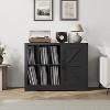 Farmhouse Vinyl Record Cabinet with Barn Doors - Wood Grain Media Console, Open Shelving & Storage Cabinet, Multi-Functional Display Storage - 4 of 4