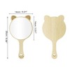 Unique Bargains Large Cartoon Ears Handheld Mirror Wood Color 1 Pc - 2 of 3